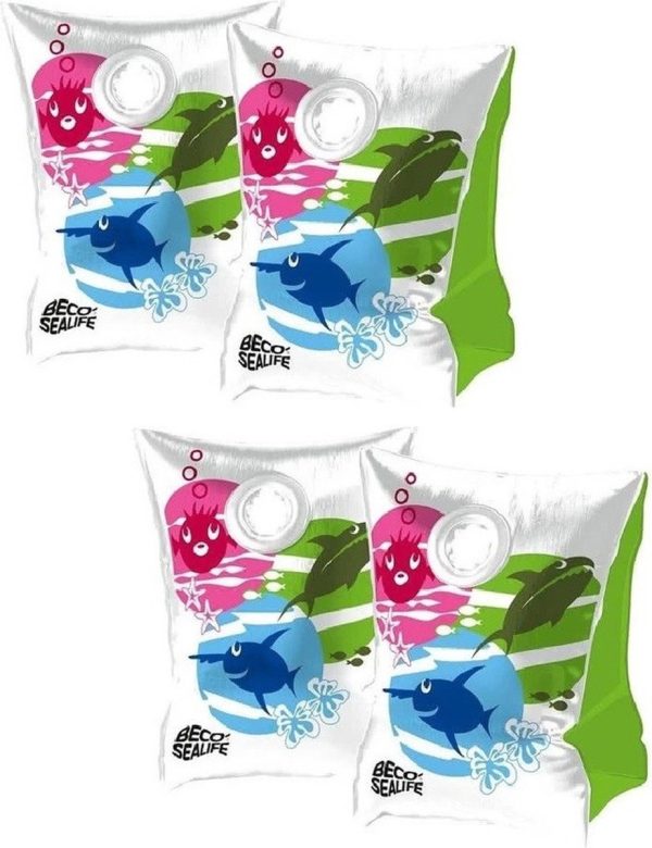 2x Paar Beco Sealife zwembandjes / zwemvleugels gekleurd - maat 00 - tot 15 kg - Zwemhulpjes - zwemmouwtjes/zwembandjes voor kinderen