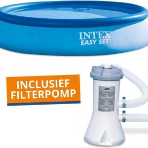 Intex Easy Set Opblaaszwembad Met Filterpomp 457 Cm Blauw