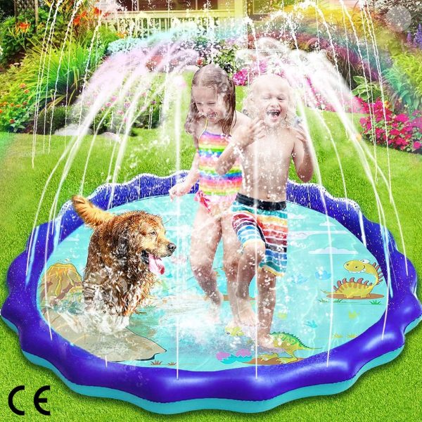 170CM Ronde Water Play Mat met Sprinkler - Zomer Water Speelgoed voor Kinderen - Zwembad Water Speel Mat - Verkoelend Waterplezier met Sprinkler Pad